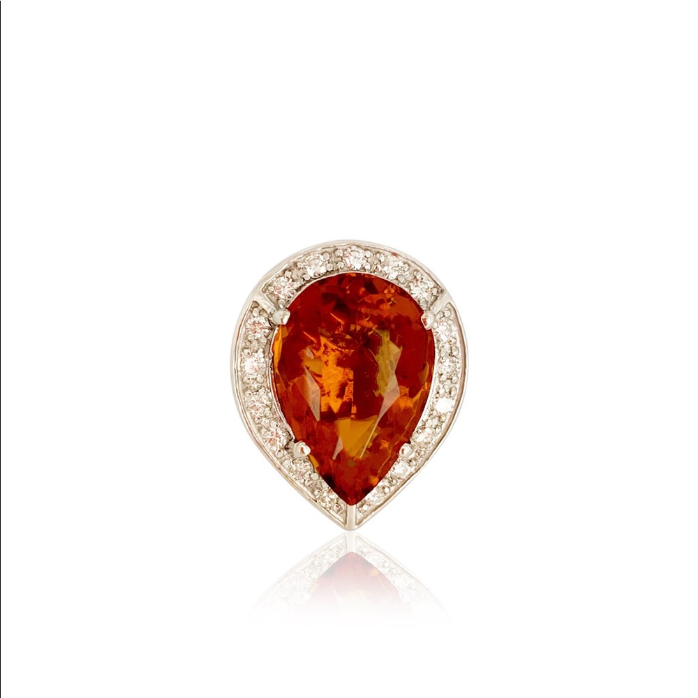 Authentic Citrine Madera Cocktail Diamond Ring